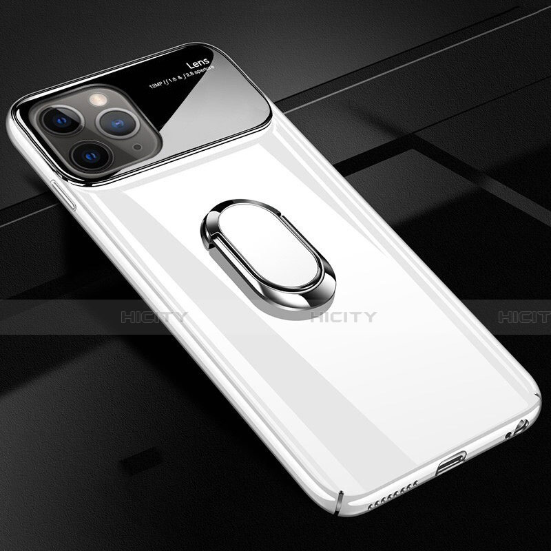 Apple iPhone 11 Pro用ハードケース プラスチック 質感もマット アンド指輪 マグネット式 P01 アップル ホワイト