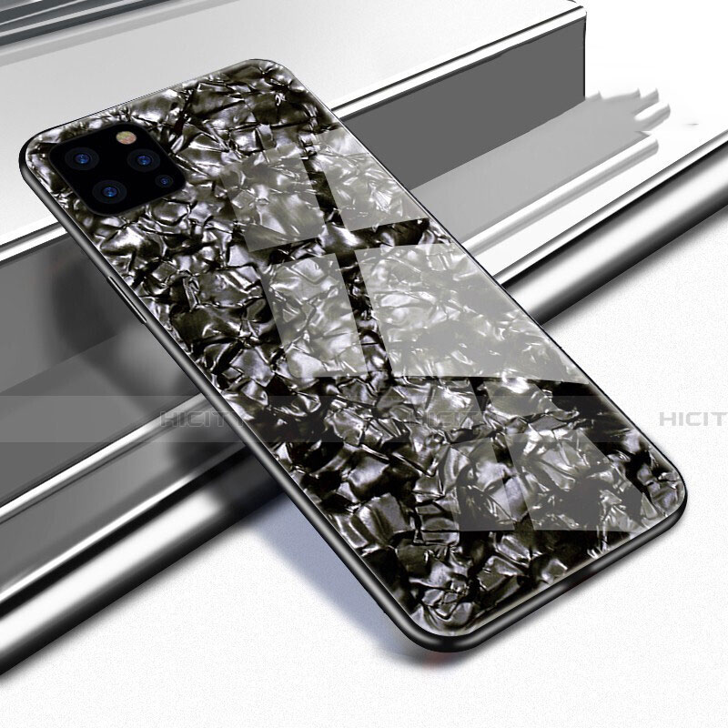 Apple iPhone 11 Pro用ハイブリットバンパーケース プラスチック 鏡面 カバー T02 アップル ブラック