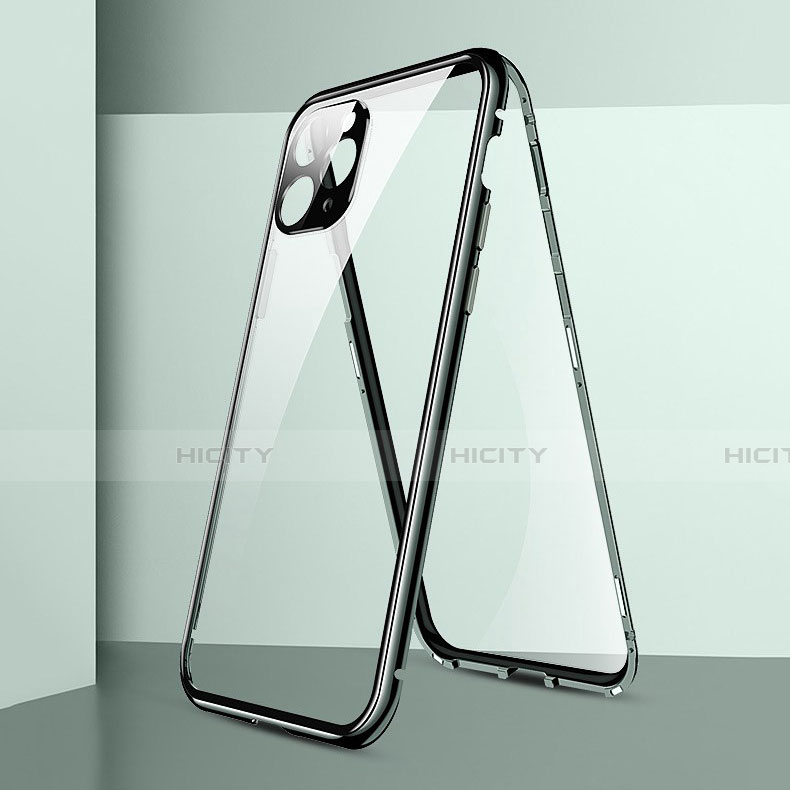 Apple iPhone 11 Pro用ケース 高級感 手触り良い アルミメタル 製の金属製 360度 フルカバーバンパー 鏡面 カバー T05 アップル グリーン