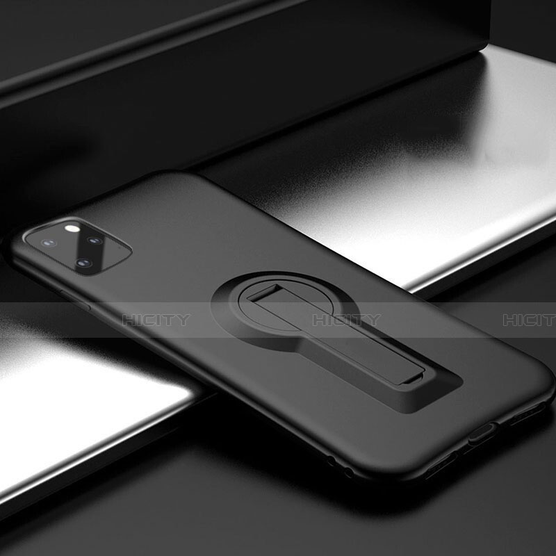 Apple iPhone 11 Pro用ハイブリットバンパーケース スタンド プラスチック 兼シリコーン カバー R01 アップル ブラック