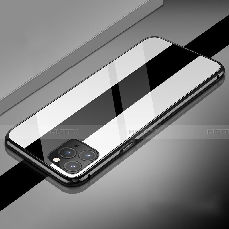 Apple iPhone 11 Pro用ケース 高級感 手触り良い アルミメタル 製の金属製 360度 フルカバーバンパー 鏡面 カバー T08 アップル ホワイト