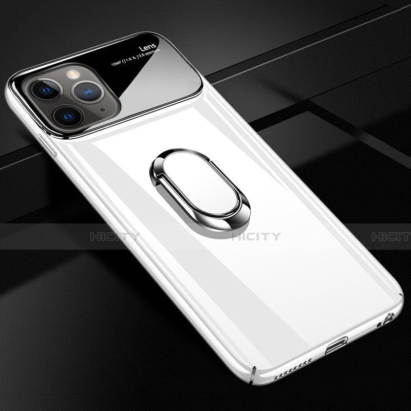 Apple iPhone 11 Pro用ハードケース プラスチック 質感もマット アンド指輪 マグネット式 P02 アップル ホワイト