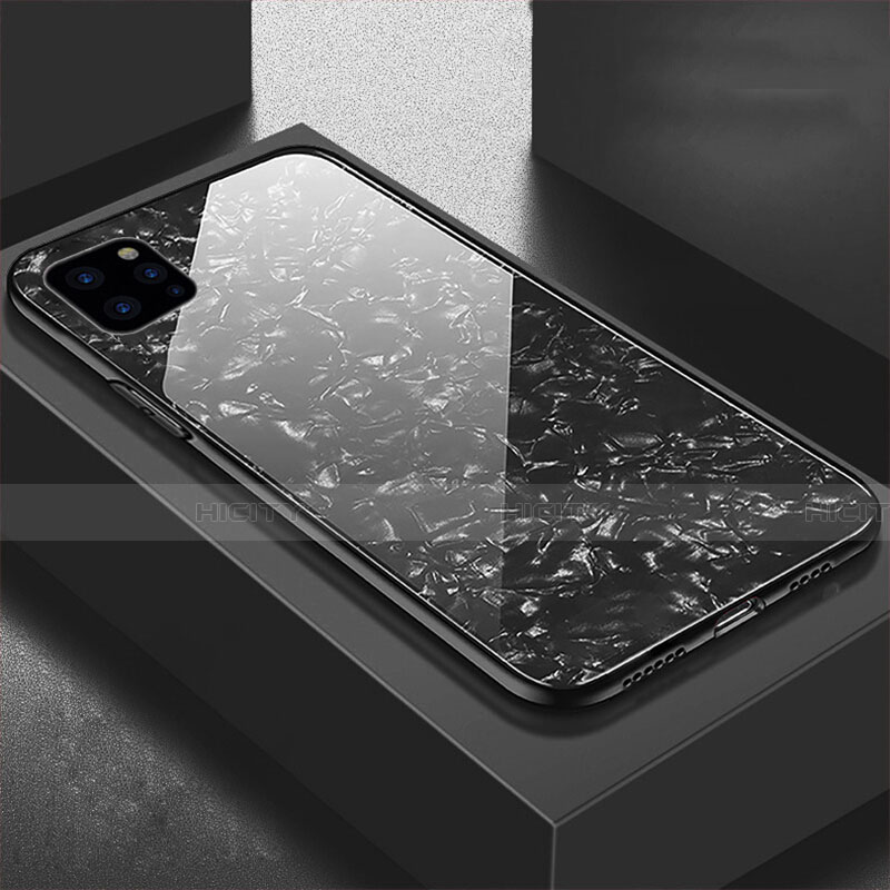 Apple iPhone 11 Pro用ハイブリットバンパーケース プラスチック 鏡面 カバー T06 アップル ブラック