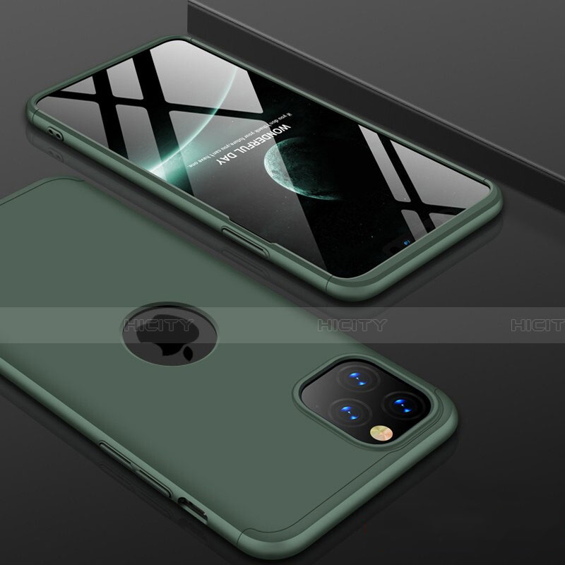 Apple iPhone 11 Pro用ハードケース プラスチック 質感もマット 前面と背面 360度 フルカバー P01 アップル グリーン