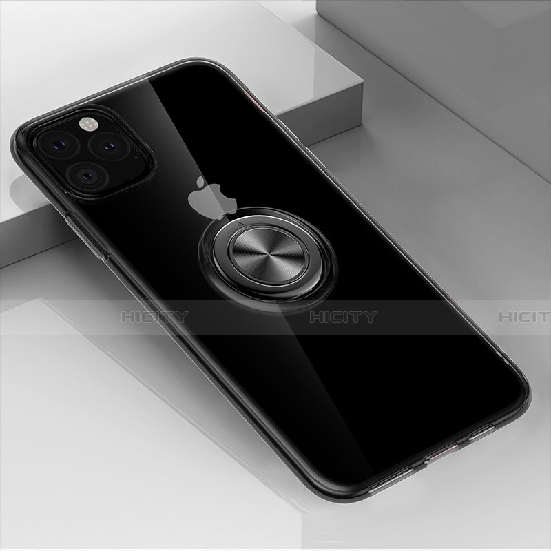 Apple iPhone 11 Pro用極薄ソフトケース シリコンケース 耐衝撃 全面保護 クリア透明 アンド指輪 マグネット式 F01 アップル 