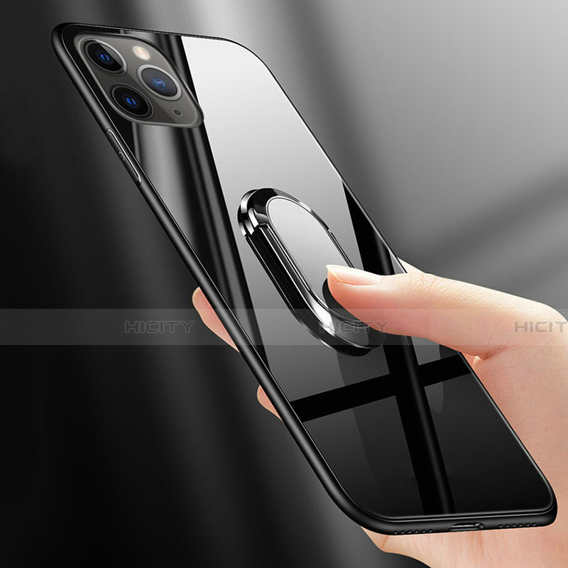 Apple iPhone 11 Pro用ハイブリットバンパーケース プラスチック 鏡面 カバー アンド指輪 マグネット式 T01 アップル 
