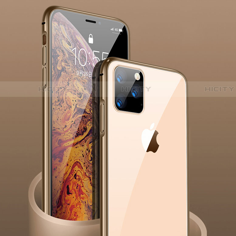 Apple iPhone 11 Pro用ケース 高級感 手触り良い アルミメタル 製の金属製 360度 フルカバーバンパー 鏡面 カバー M04 アップル 
