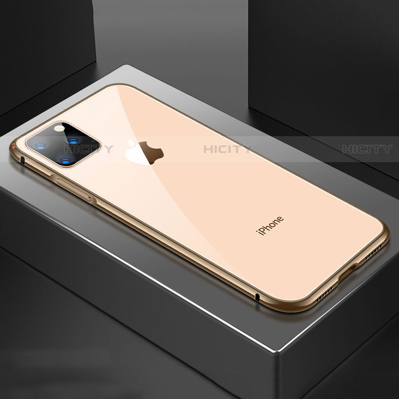 Apple iPhone 11 Pro用ケース 高級感 手触り良い アルミメタル 製の金属製 360度 フルカバーバンパー 鏡面 カバー M04 アップル 