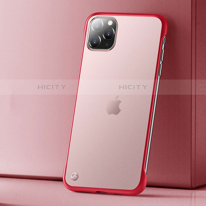 Apple iPhone 11 Pro Max用極薄ケース クリア透明 プラスチック 質感もマットU01 アップル レッド