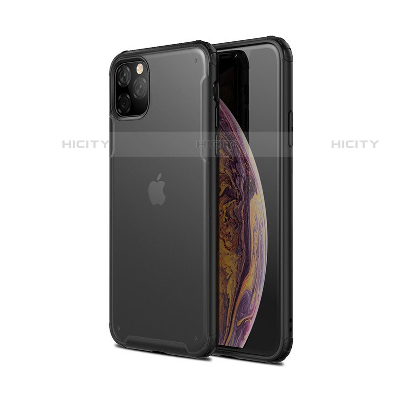 Apple iPhone 11 Pro Max用ハイブリットバンパーケース プラスチック 兼シリコーン カバー T01 アップル ブラック