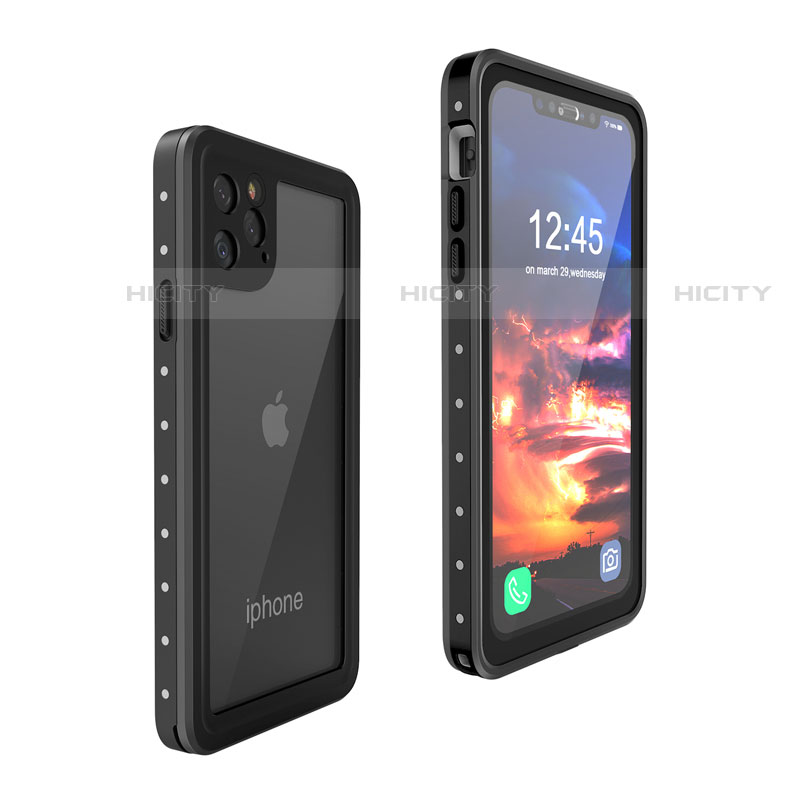 Apple iPhone 11 Pro Max用完全防水ケース ハイブリットバンパーカバー 高級感 手触り良い 360度 アップル ブラック