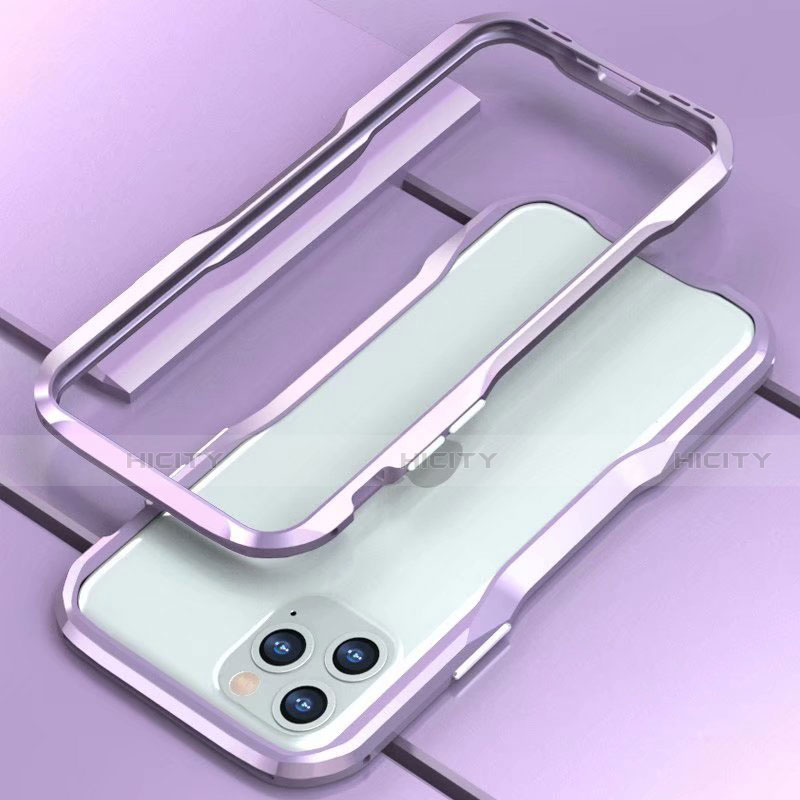 Apple iPhone 11 Pro Max用ケース 高級感 手触り良い アルミメタル 製の金属製 バンパー カバー アップル パープル