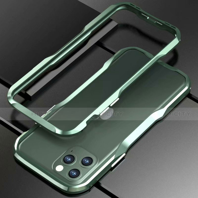 Apple iPhone 11 Pro Max用ケース 高級感 手触り良い アルミメタル 製の金属製 バンパー カバー アップル グリーン