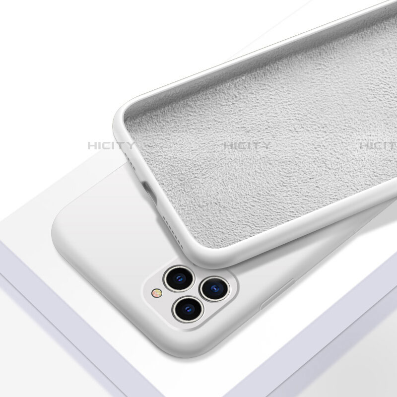 Apple iPhone 11 Pro Max用360度 フルカバー極薄ソフトケース シリコンケース 耐衝撃 全面保護 バンパー C05 アップル ホワイト
