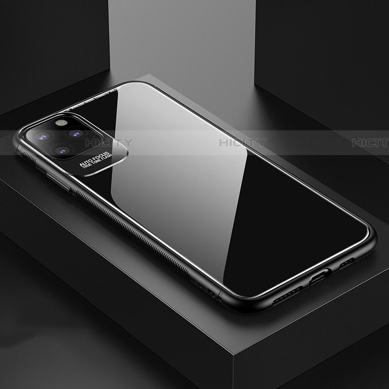 Apple iPhone 11 Pro Max用ハイブリットバンパーケース プラスチック 鏡面 カバー G02 アップル ブラック