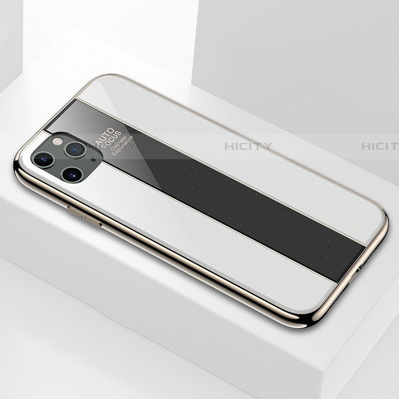 Apple iPhone 11 Pro Max用ハイブリットバンパーケース プラスチック 鏡面 カバー T01 アップル ホワイト