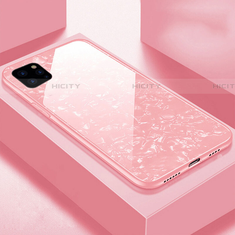 Apple iPhone 11 Pro Max用ハイブリットバンパーケース プラスチック 鏡面 カバー T06 アップル ピンク