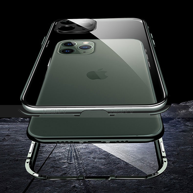 Apple iPhone 11 Pro Max用ケース 高級感 手触り良い アルミメタル 製の金属製 360度 フルカバーバンパー 鏡面 カバー T05 アップル 