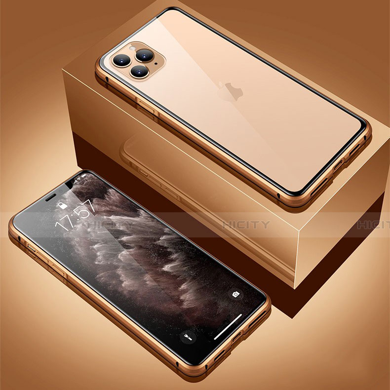 Apple iPhone 11 Pro Max用ケース 高級感 手触り良い アルミメタル 製の金属製 360度 フルカバーバンパー 鏡面 カバー T01 アップル 