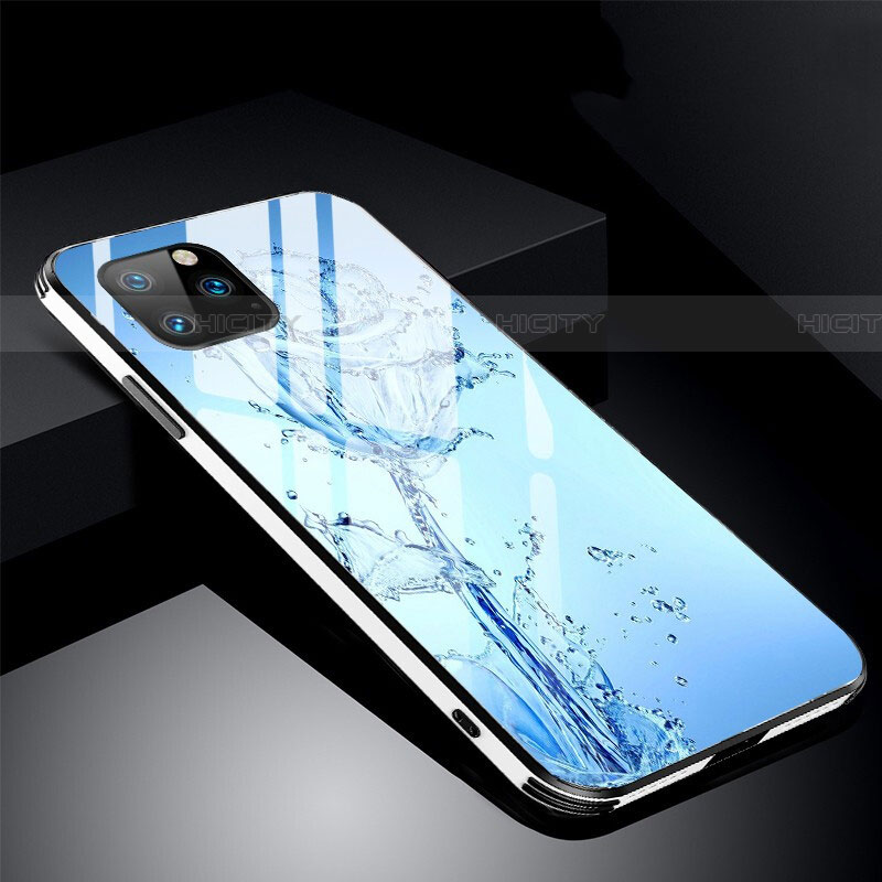 Apple iPhone 11 Pro Max用ハイブリットバンパーケース プラスチック 鏡面 花 カバー M01 アップル 