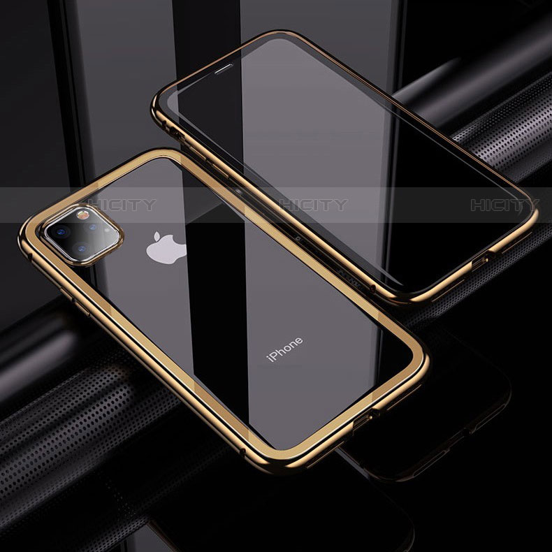 Apple iPhone 11 Pro Max用ケース 高級感 手触り良い アルミメタル 製の金属製 360度 フルカバーバンパー 鏡面 カバー M02 アップル 