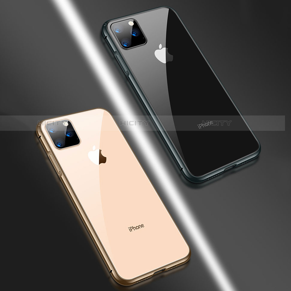 Apple iPhone 11 Pro Max用ケース 高級感 手触り良い アルミメタル 製の金属製 360度 フルカバーバンパー 鏡面 カバー M04 アップル 