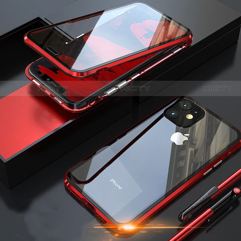 Apple iPhone 11 Pro Max用ケース 高級感 手触り良い アルミメタル 製の金属製 360度 フルカバーバンパー 鏡面 カバー M05 アップル 