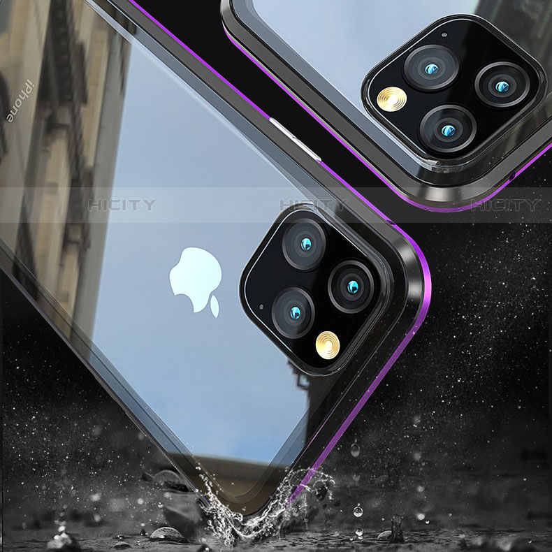 Apple iPhone 11 Pro Max用ケース 高級感 手触り良い アルミメタル 製の金属製 360度 フルカバーバンパー 鏡面 カバー M05 アップル 