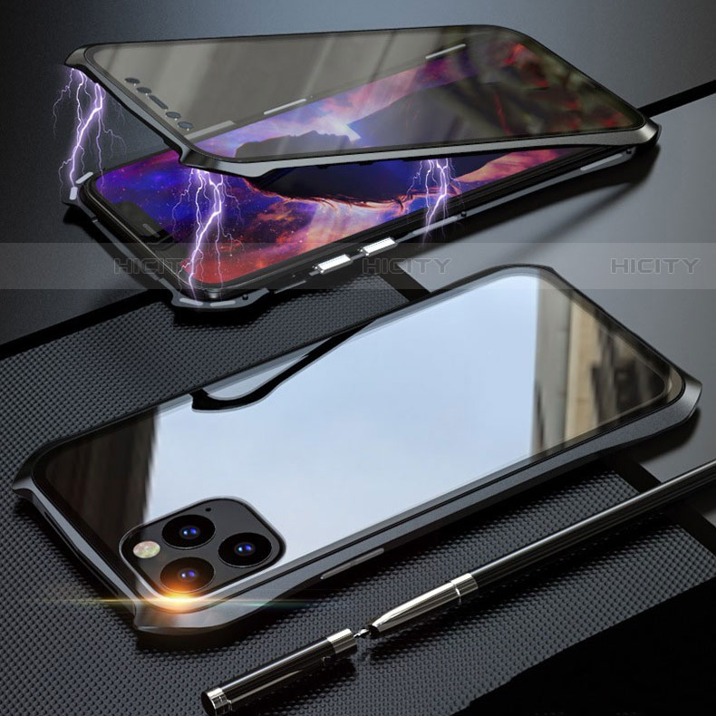 Apple iPhone 11 Pro Max用ケース 高級感 手触り良い アルミメタル 製の金属製 360度 フルカバーバンパー 鏡面 カバー M07 アップル 