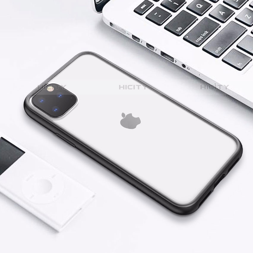 Apple iPhone 11 Pro Max用ハイブリットバンパーケース クリア透明 プラスチック 鏡面 カバー M02 アップル 