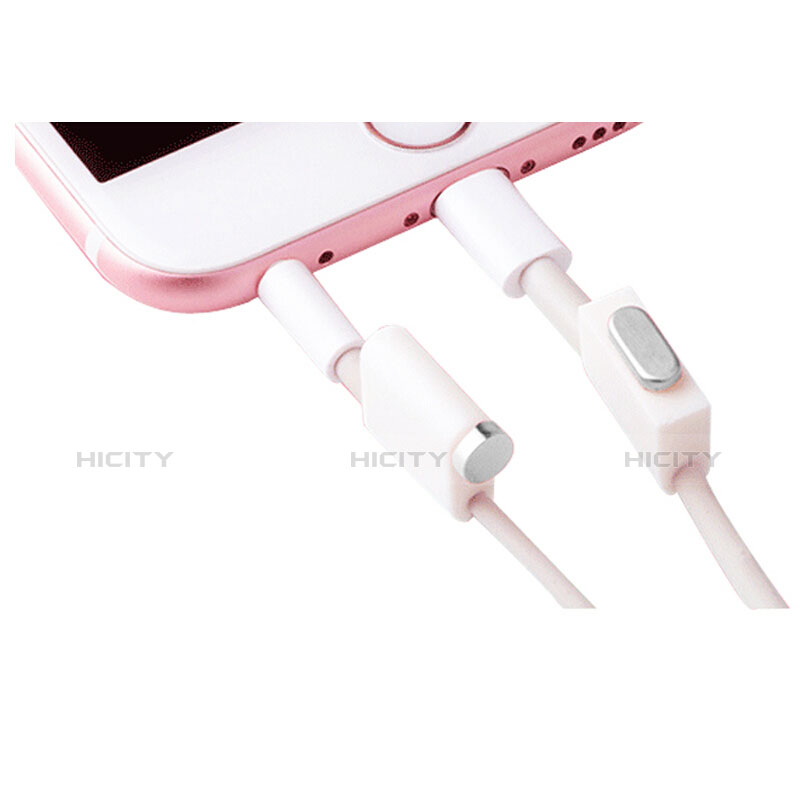 Apple iPhone 11 Pro Max用アンチ ダスト プラグ キャップ ストッパー Lightning USB J02 アップル シルバー