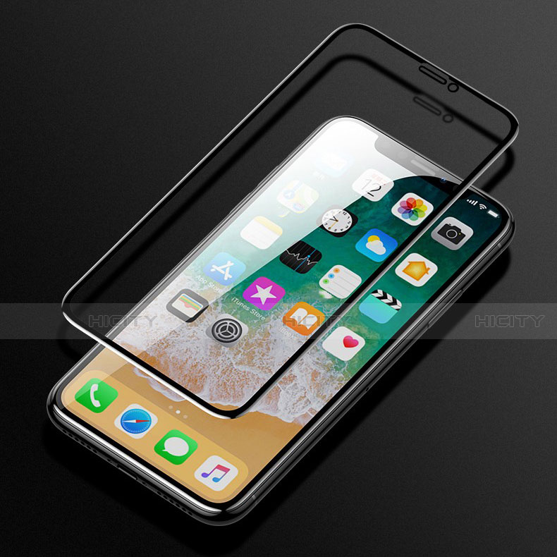 Apple iPhone 11 Pro Max用強化ガラス フル液晶保護フィルム F06 アップル ブラック