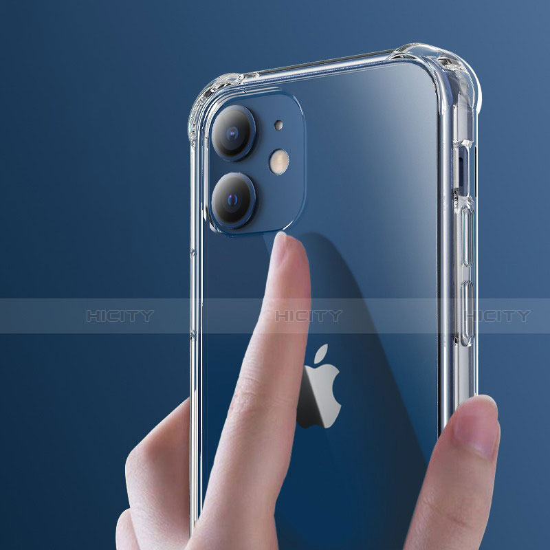 Apple iPhone 12用極薄ソフトケース シリコンケース 耐衝撃 全面保護 クリア透明 T06 アップル クリア