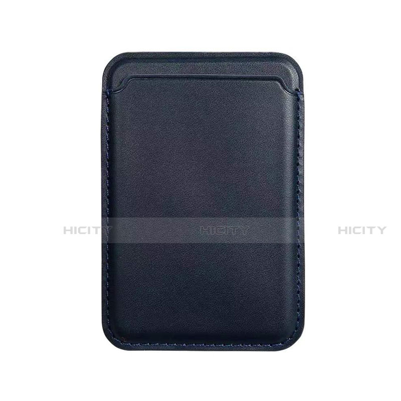 Apple iPhone 12用高級感 レザーウォレット - ブラック Mag-Safe 磁気 Magnetic アップル ミッドナイトネイビー