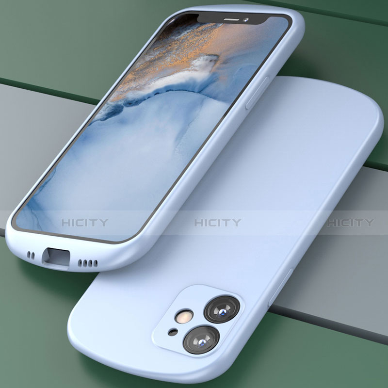 Apple iPhone 12用360度 フルカバー極薄ソフトケース シリコンケース 耐衝撃 全面保護 バンパー N01 アップル ラベンダー