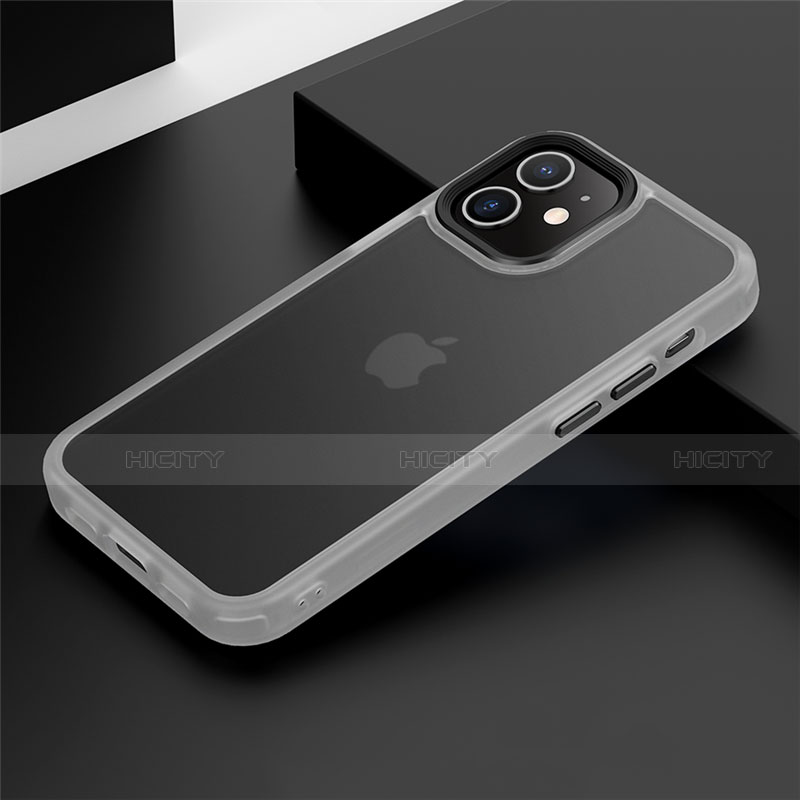Apple iPhone 12用ハイブリットバンパーケース プラスチック 兼シリコーン カバー N01 アップル ホワイト