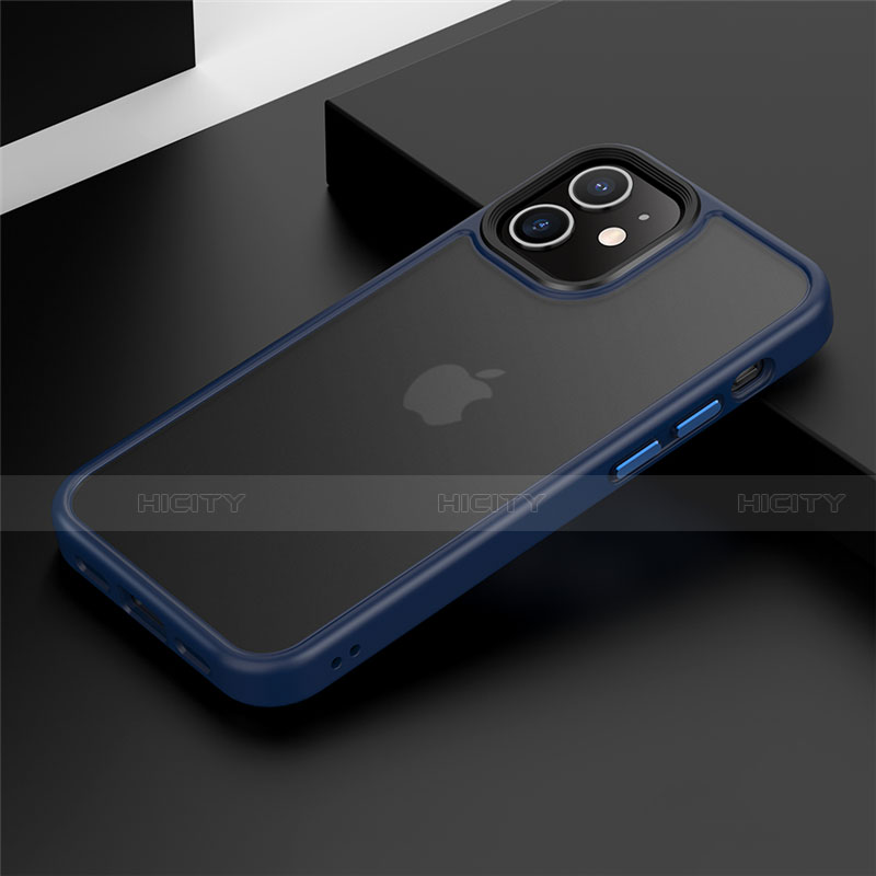 Apple iPhone 12用ハイブリットバンパーケース プラスチック 兼シリコーン カバー N01 アップル ネイビー