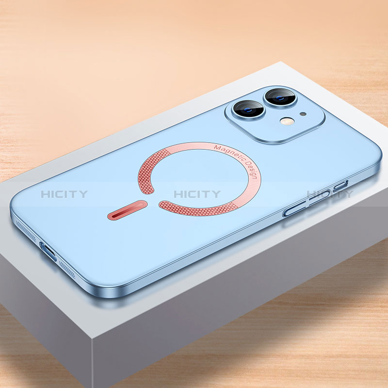 Apple iPhone 12用ハードケース プラスチック 質感もマット カバー Mag-Safe 磁気 Magnetic QC1 アップル ブルー