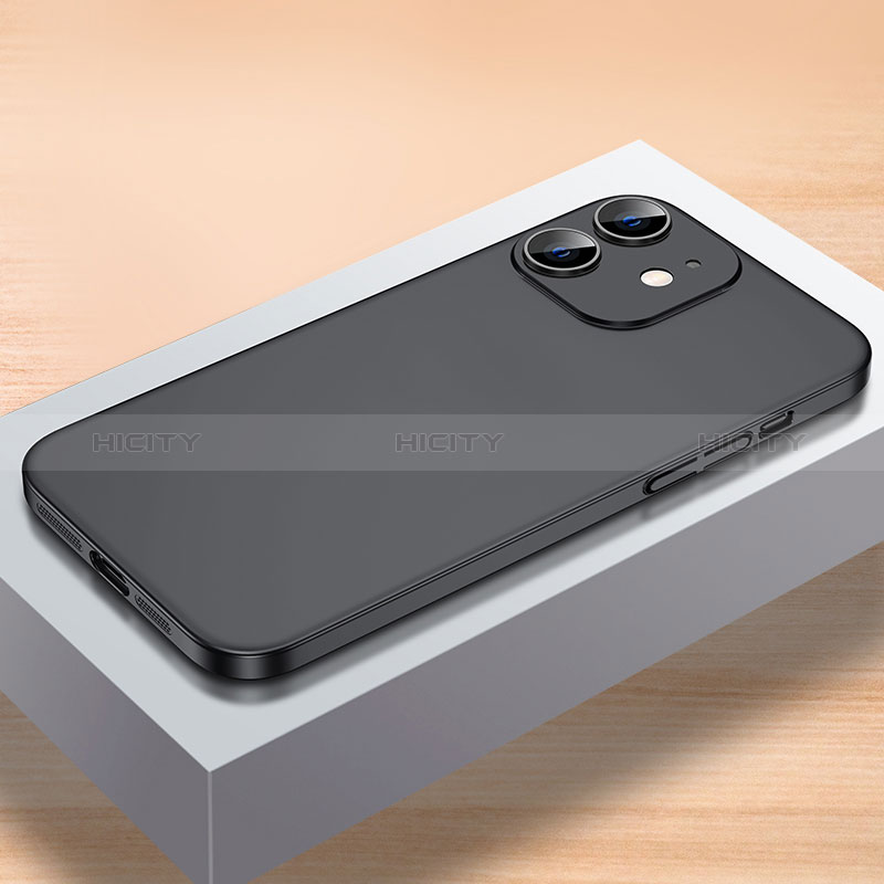 Apple iPhone 12用ハードケース プラスチック 質感もマット カバー QC1 アップル ブラック