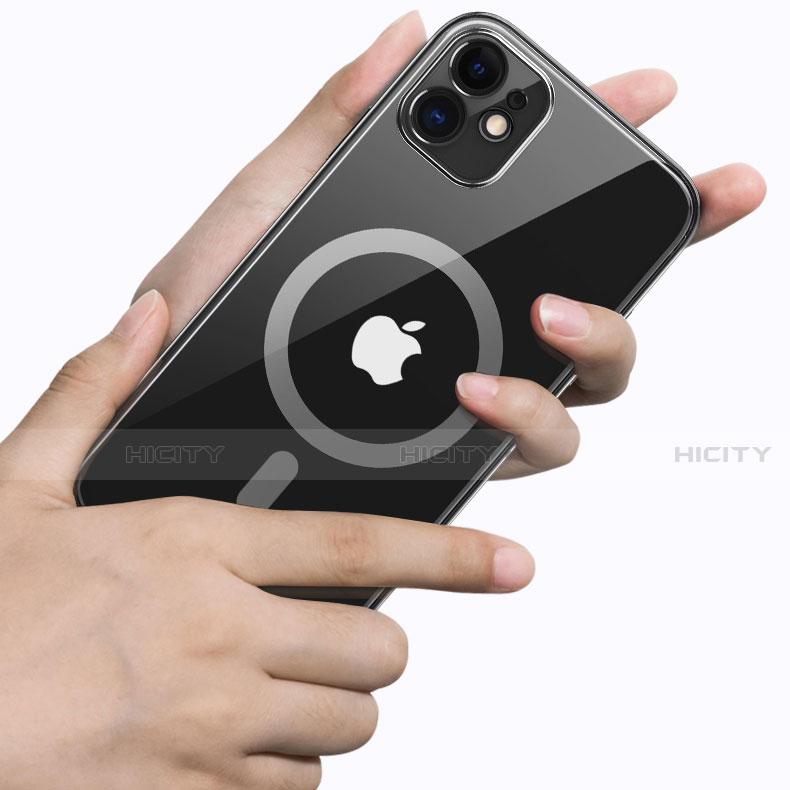 Apple iPhone 12用極薄ソフトケース シリコンケース 耐衝撃 全面保護 クリア透明 カバー Mag-Safe 磁気 Magnetic M01 アップル 