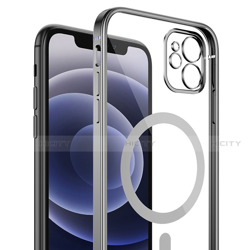 Apple iPhone 12用極薄ソフトケース シリコンケース 耐衝撃 全面保護 クリア透明 カバー Mag-Safe 磁気 Magnetic M01 アップル 