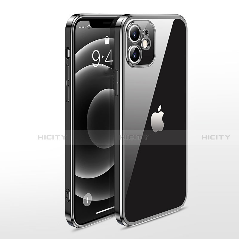 Apple iPhone 12用極薄ソフトケース シリコンケース 耐衝撃 全面保護 クリア透明 N04 アップル 