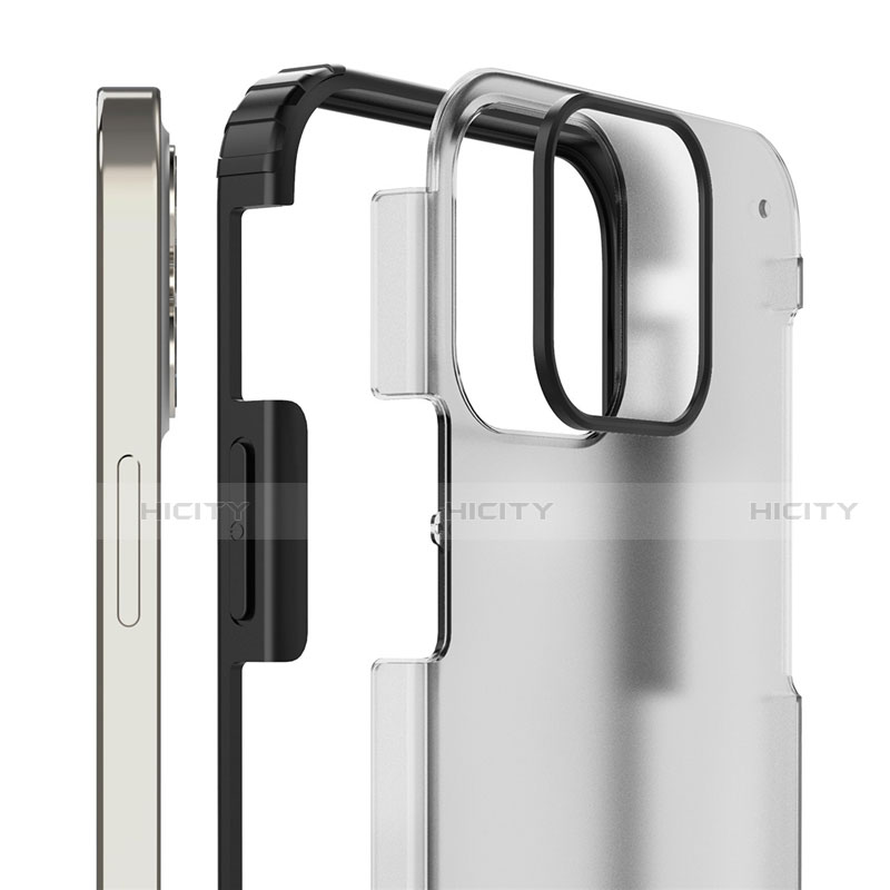 Apple iPhone 12用ハイブリットバンパーケース クリア透明 プラスチック 鏡面 カバー アップル 