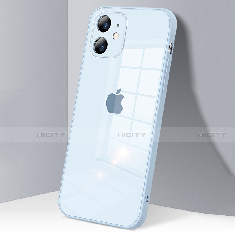 Apple iPhone 12用ハイブリットバンパーケース クリア透明 プラスチック 鏡面 カバー H06 アップル 
