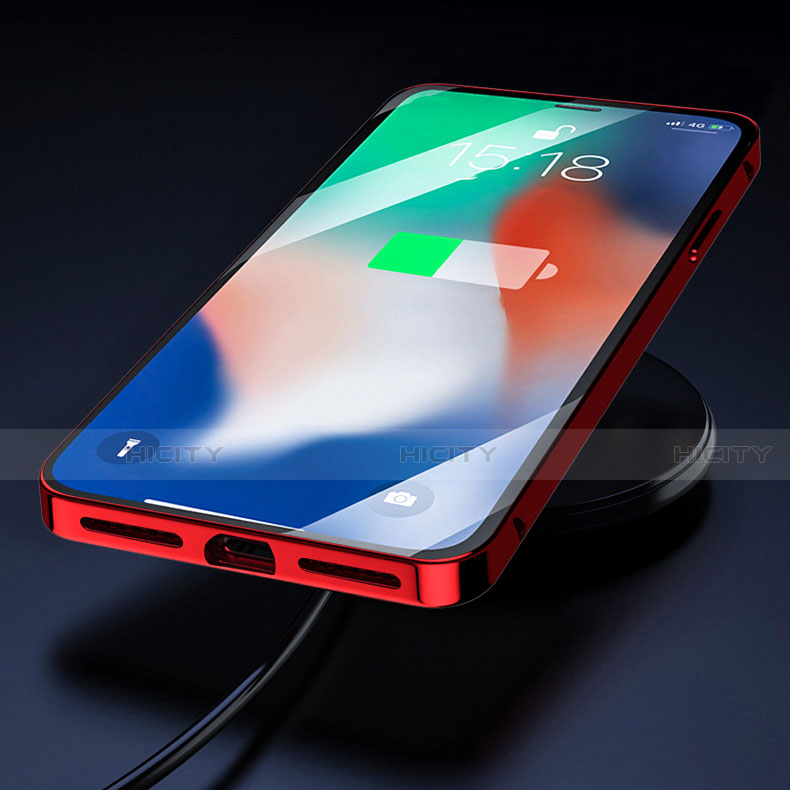 Apple iPhone 12用ケース 高級感 手触り良い アルミメタル 製の金属製 360度 フルカバーバンパー 鏡面 カバー T06 アップル 