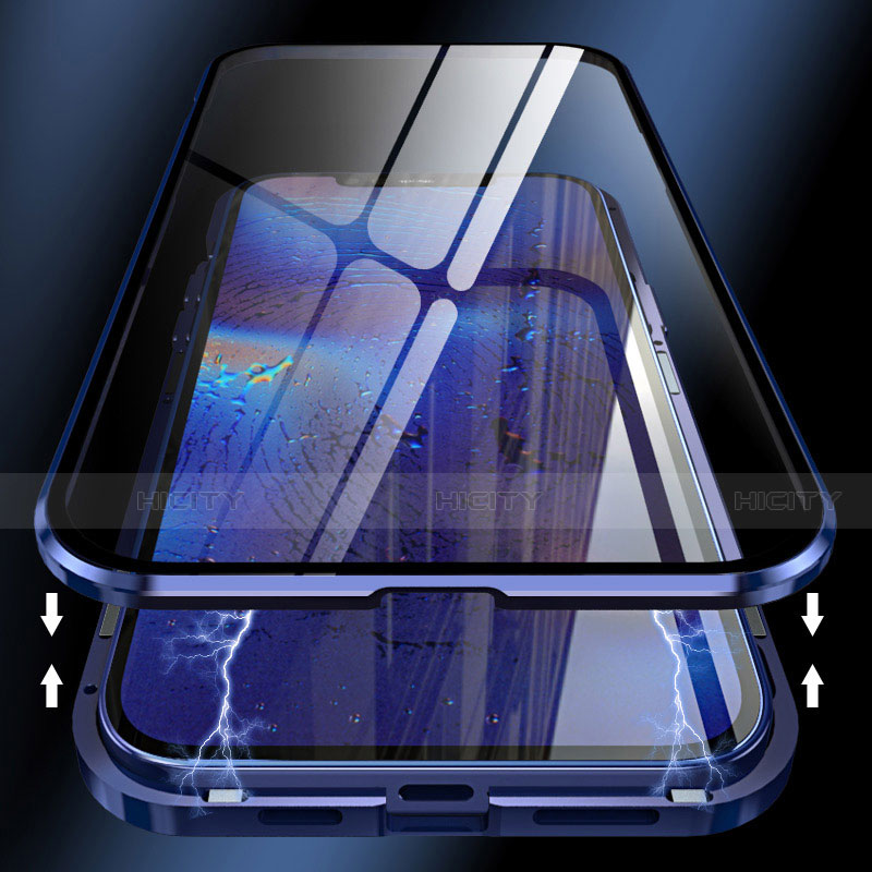 Apple iPhone 12用ケース 高級感 手触り良い アルミメタル 製の金属製 360度 フルカバーバンパー 鏡面 カバー T04 アップル 