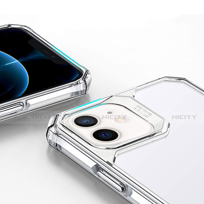 Apple iPhone 12用ハイブリットバンパーケース 透明 プラスチック 鏡面 カバー H04 アップル 