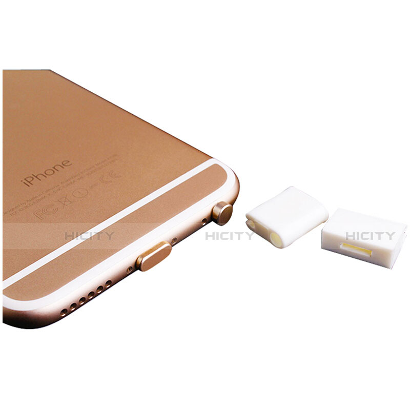 Apple iPhone 12用アンチ ダスト プラグ キャップ ストッパー Lightning USB J02 アップル ゴールド