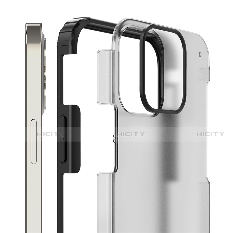 Apple iPhone 12 Max用ハイブリットバンパーケース クリア透明 プラスチック 鏡面 カバー アップル 