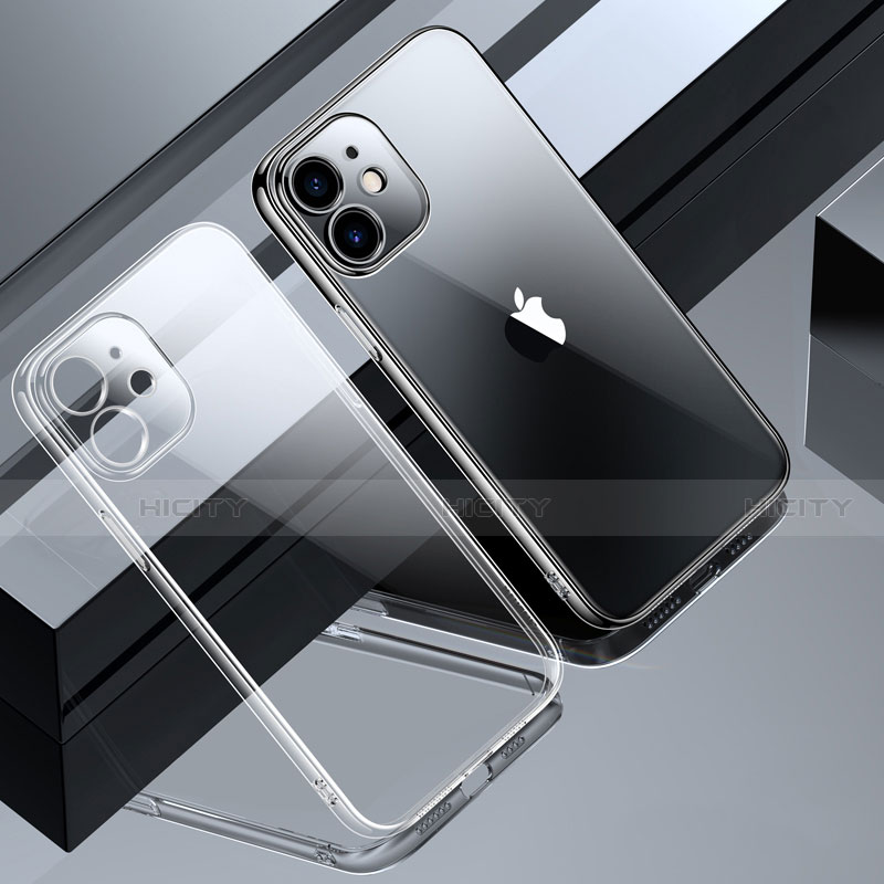 Apple iPhone 12 Mini用極薄ソフトケース シリコンケース 耐衝撃 全面保護 クリア透明 S01 アップル クリア